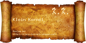 Klein Kornél névjegykártya