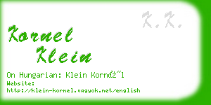 kornel klein business card